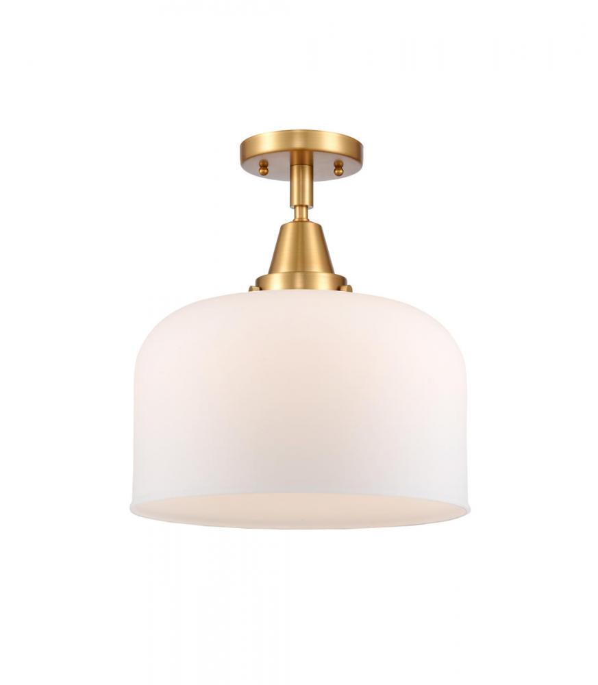 Bell - 1 Light - 12 inch - Satin Gold - Semi-Flush Mount