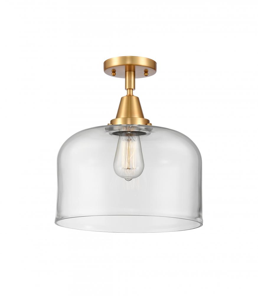 Bell - 1 Light - 12 inch - Satin Gold - Semi-Flush Mount