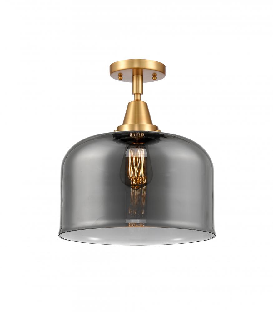 Bell - 1 Light - 12 inch - Satin Gold - Semi-Flush Mount