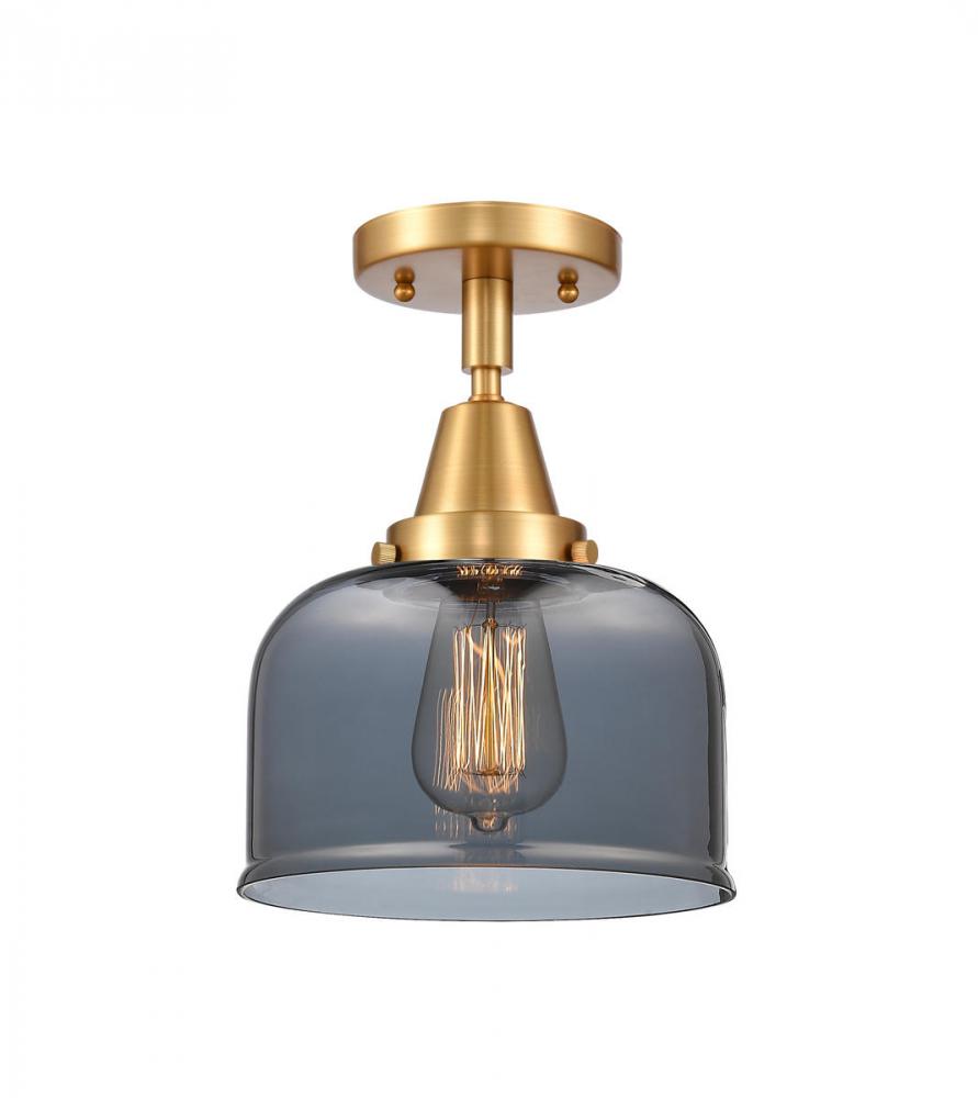 Bell - 1 Light - 8 inch - Satin Gold - Semi-Flush Mount