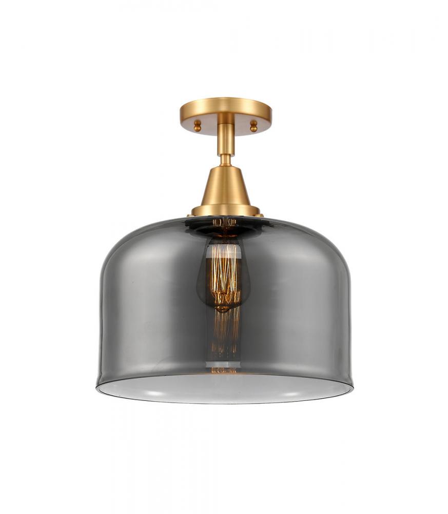 Bell - 1 Light - 12 inch - Satin Gold - Semi-Flush Mount