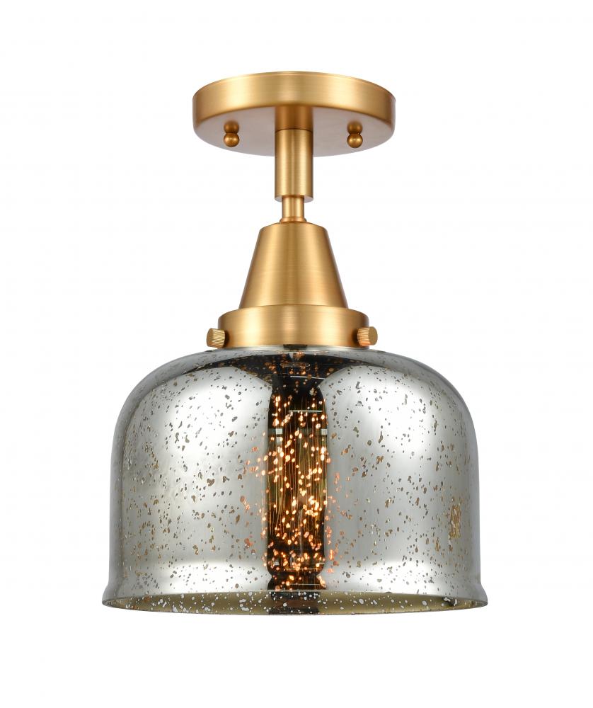 Bell - 1 Light - 8 inch - Satin Gold - Semi-Flush Mount