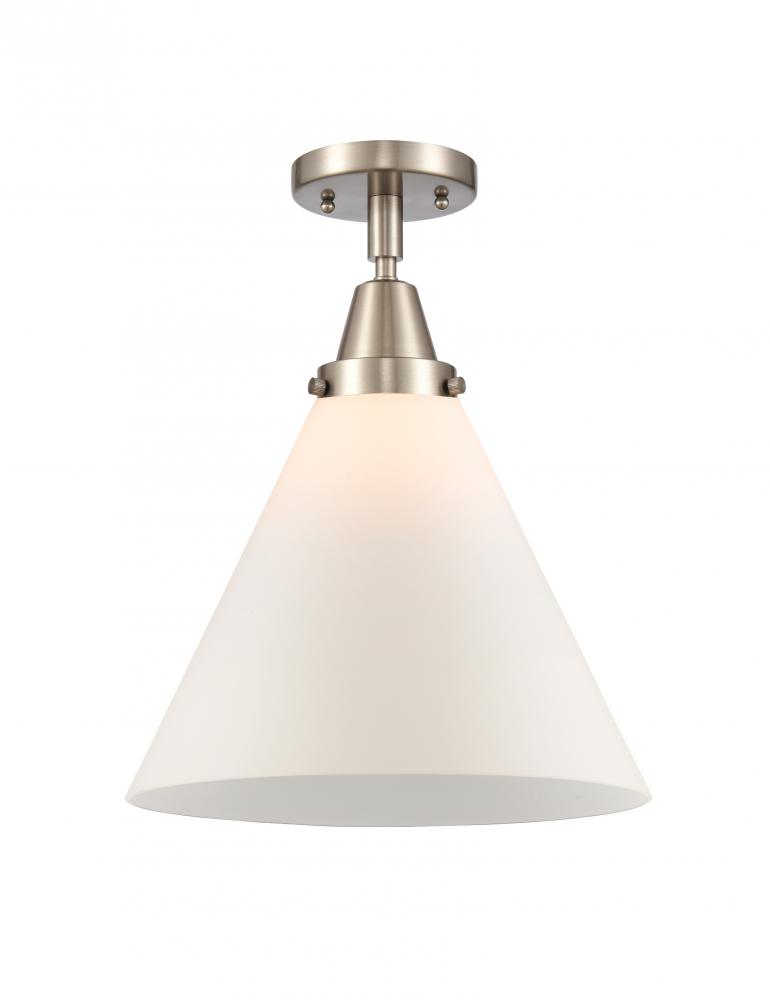Cone - 1 Light - 12 inch - Brushed Satin Nickel - Semi-Flush Mount
