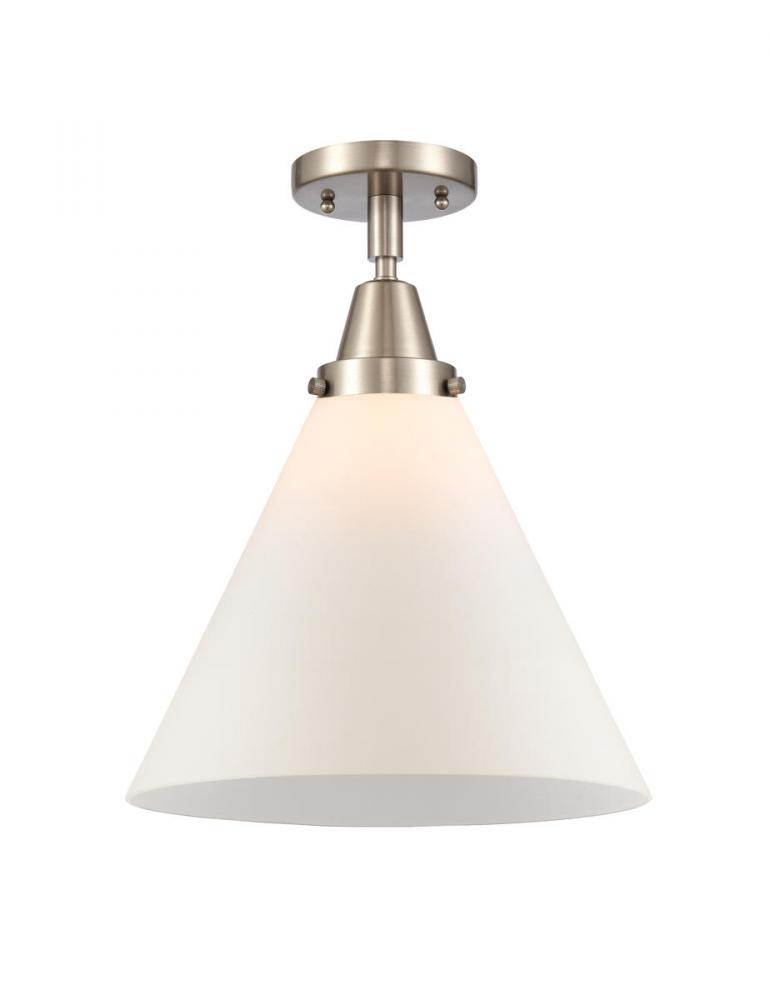 Cone - 1 Light - 12 inch - Brushed Satin Nickel - Semi-Flush Mount