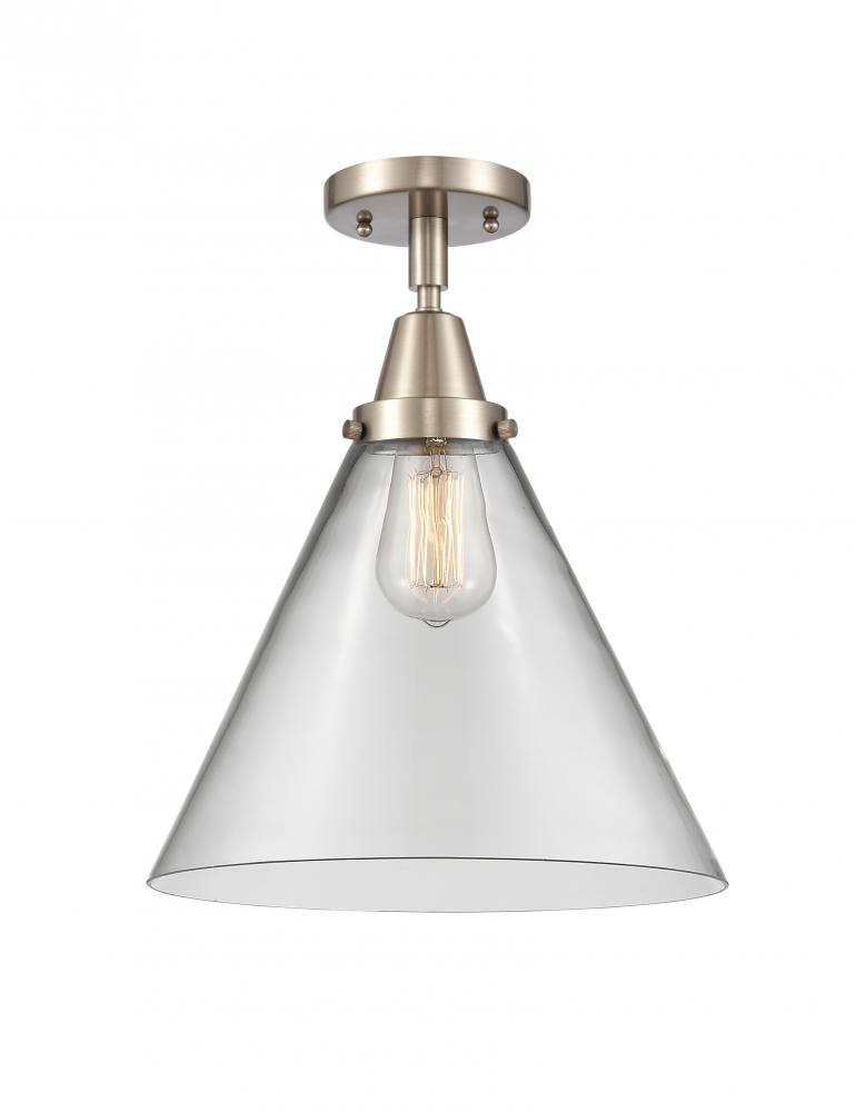 Cone - 1 Light - 12 inch - Brushed Satin Nickel - Semi-Flush Mount