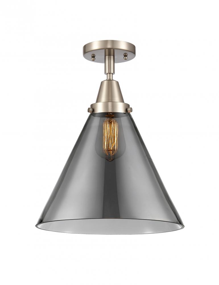 Cone - 1 Light - 12 inch - Brushed Satin Nickel - Semi-Flush Mount