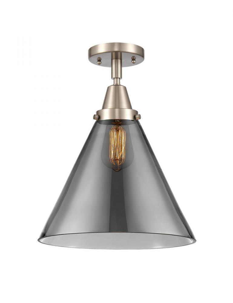 Cone - 1 Light - 12 inch - Brushed Satin Nickel - Semi-Flush Mount