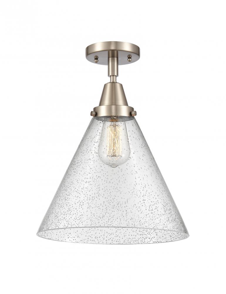 Cone - 1 Light - 12 inch - Brushed Satin Nickel - Semi-Flush Mount