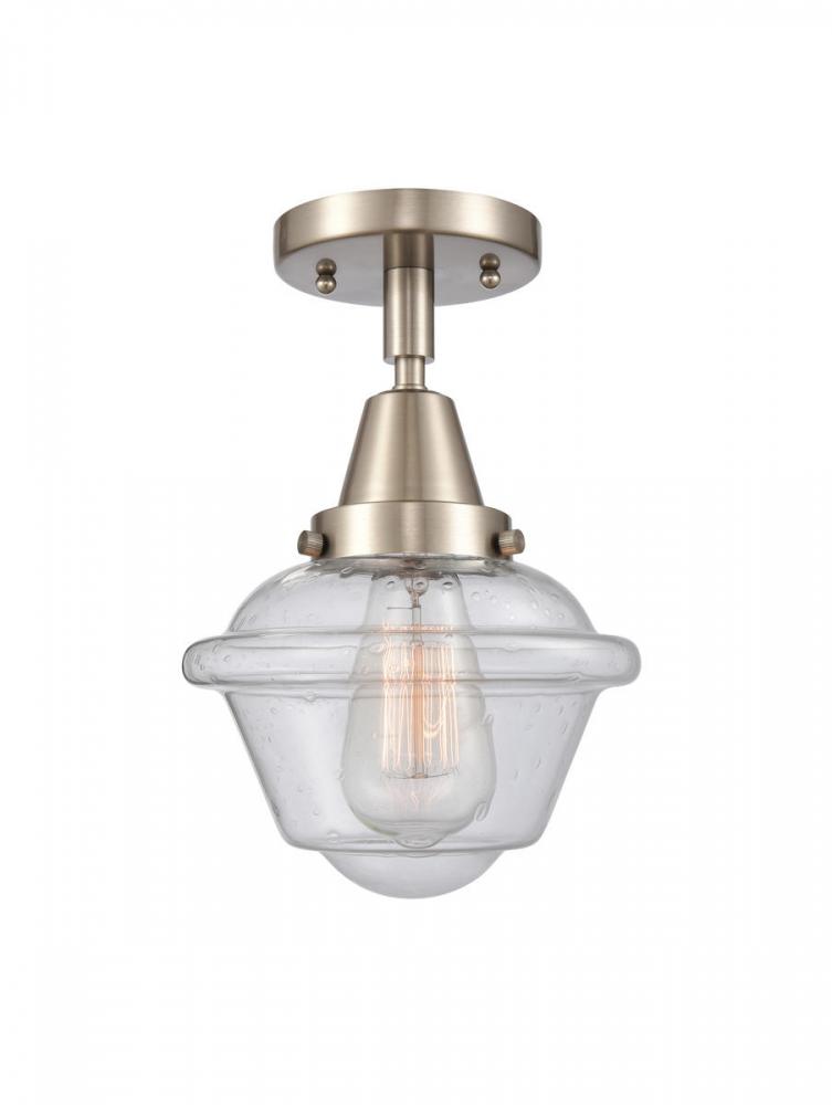 Oxford - 1 Light - 8 inch - Brushed Satin Nickel - Semi-Flush Mount