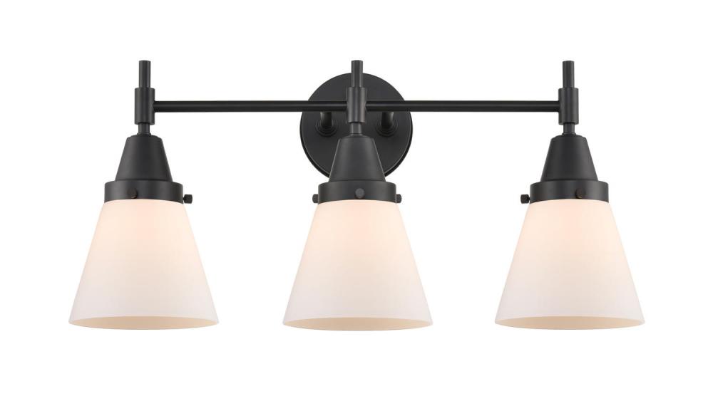 Cone - 3 Light - 24 inch - Matte Black - Bath Vanity Light