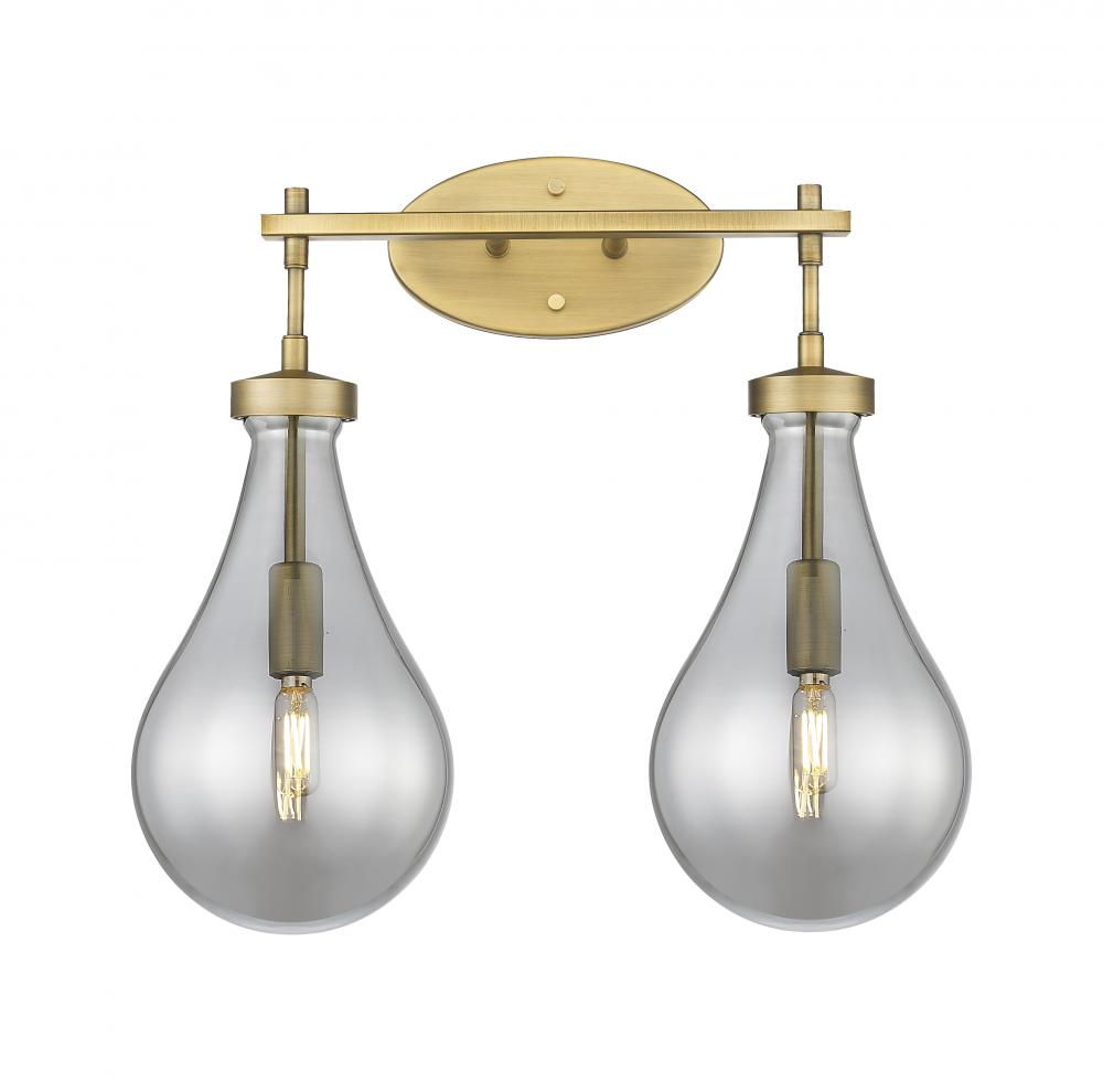 Owego - 2 Light - 17 inch - Brushed Brass - Bath Vanity Light