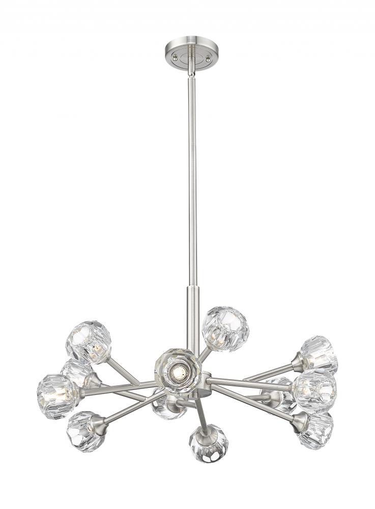 Aurora - 12 Light - 24 inch - Satin Nickel - Chandelier