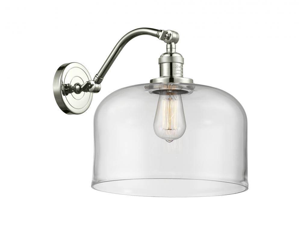 Bell - 1 Light - 12 inch - Polished Nickel - Adjustable Sconce