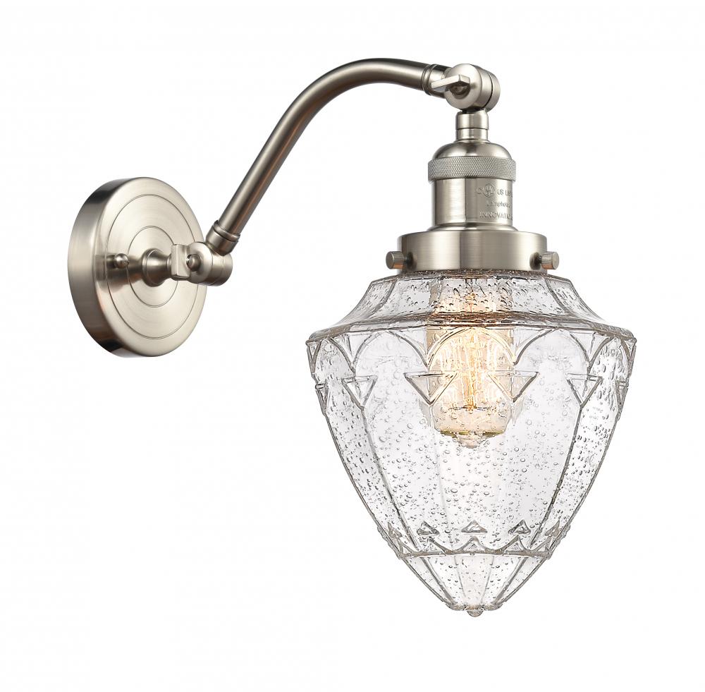 Bullet - 1 Light - 7 inch - Brushed Satin Nickel - Adjustable Sconce