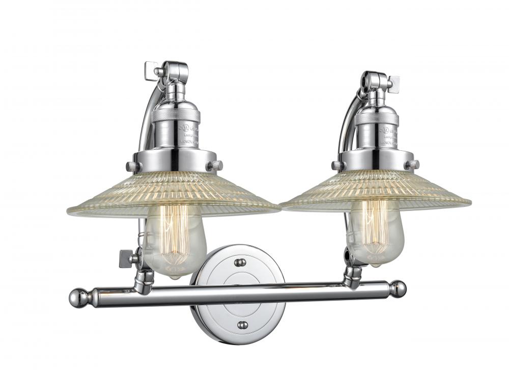 Halophane - 2 Light - 18 inch - Polished Chrome - Adjustable Bath Vanity Light