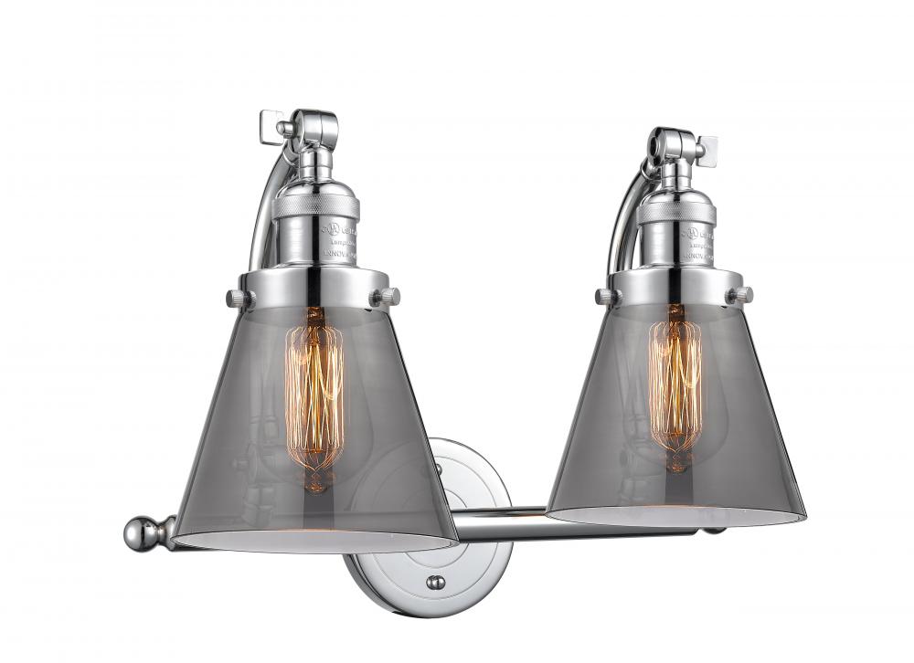 Cone - 2 Light - 18 inch - Polished Chrome - Adjustable Bath Vanity Light