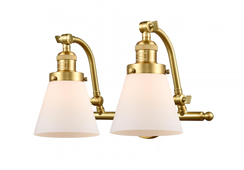Cone - 2 Light - 18 inch - Satin Gold - Adjustable Bath Vanity Light