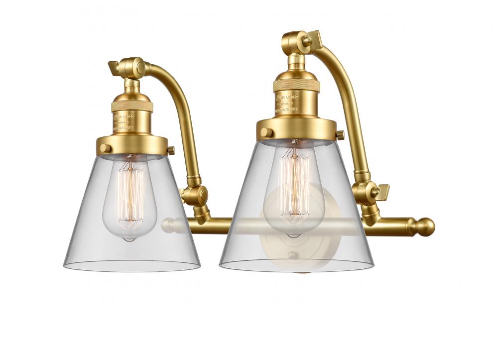 Cone - 2 Light - 18 inch - Satin Gold - Adjustable Bath Vanity Light
