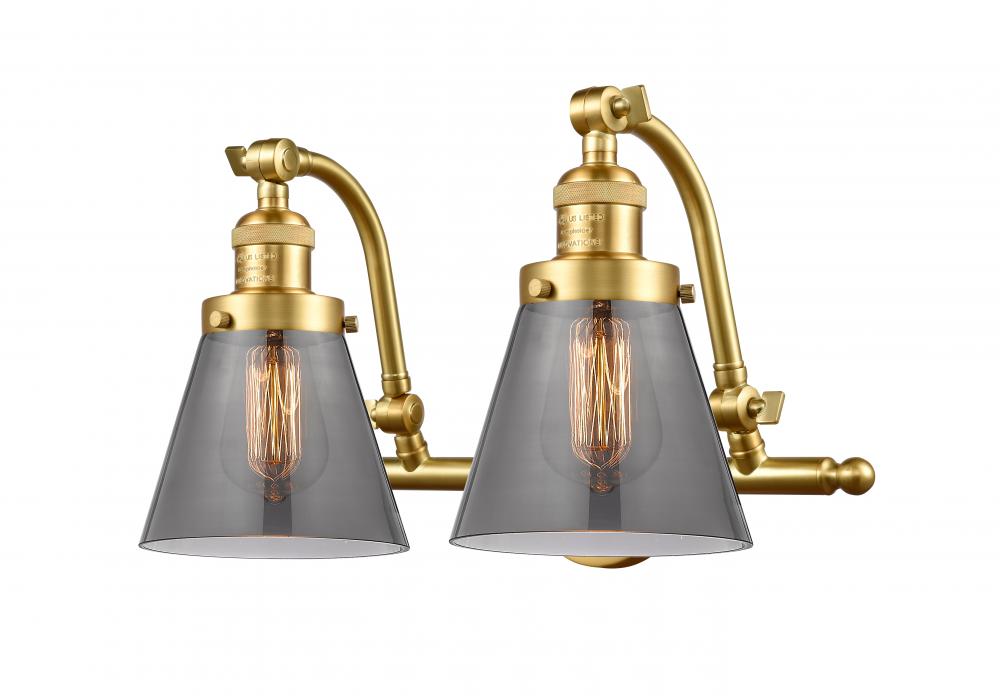 Cone - 2 Light - 18 inch - Satin Gold - Adjustable Bath Vanity Light