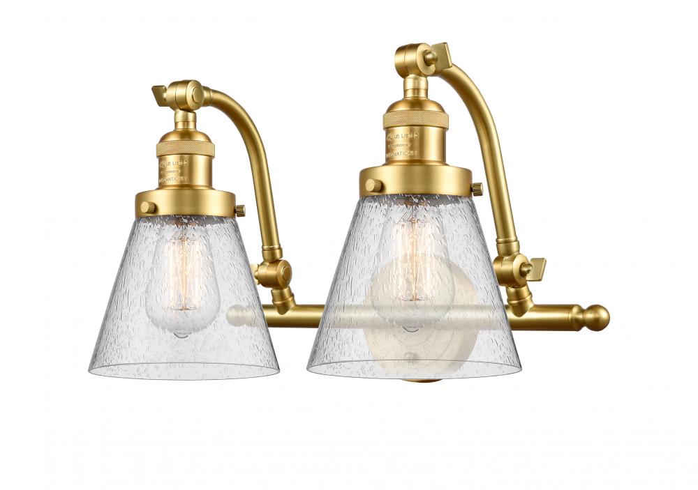 Cone - 2 Light - 18 inch - Satin Gold - Adjustable Bath Vanity Light