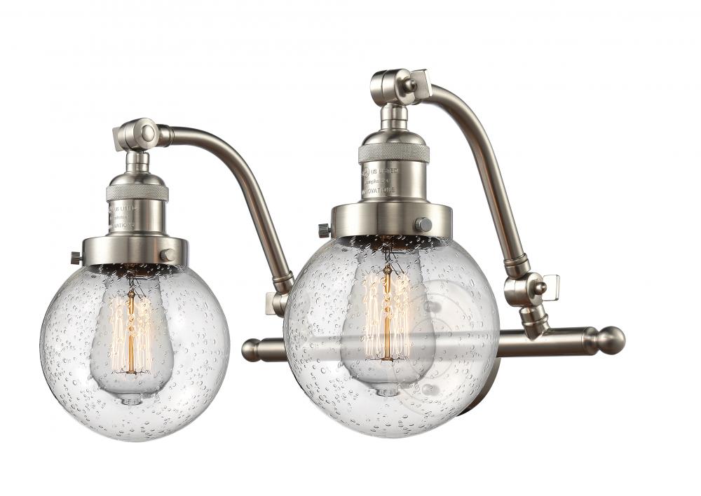 Beacon - 2 Light - 16 inch - Brushed Satin Nickel - Adjustable Bath Vanity Light