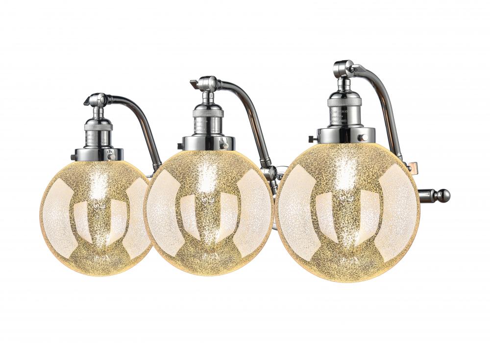 Beacon - 3 Light - 28 inch - Polished Chrome - Adjustable Bath Vanity Light