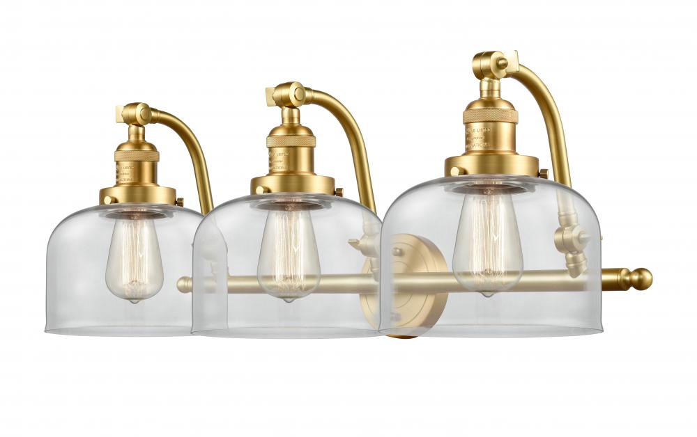 Bell - 3 Light - 28 inch - Satin Gold - Adjustable Bath Vanity Light
