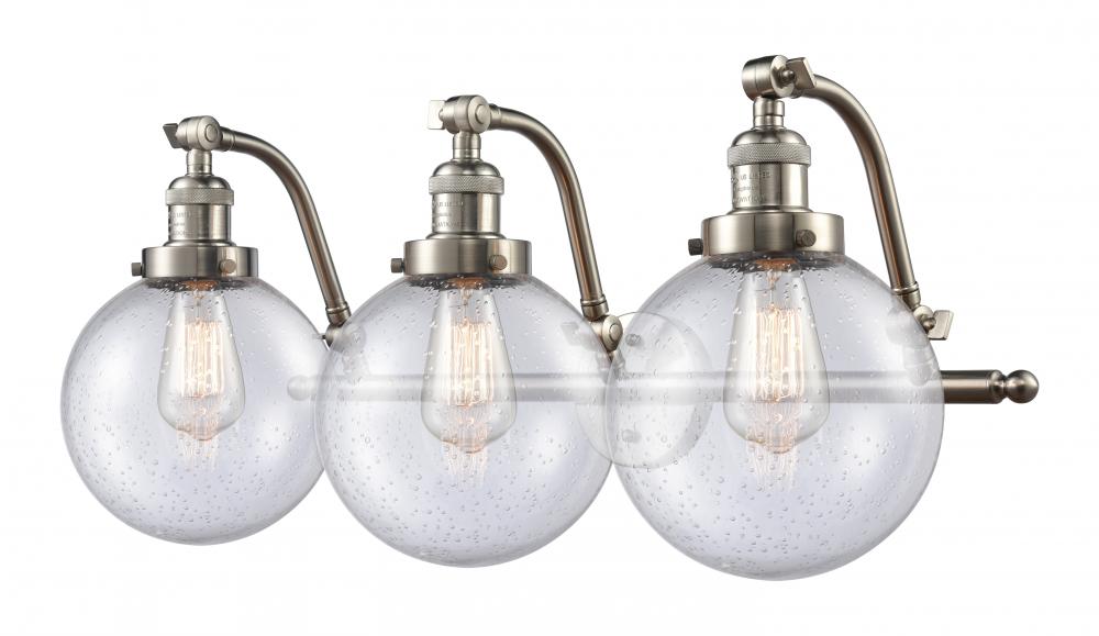 Beacon - 3 Light - 28 inch - Brushed Satin Nickel - Adjustable Bath Vanity Light