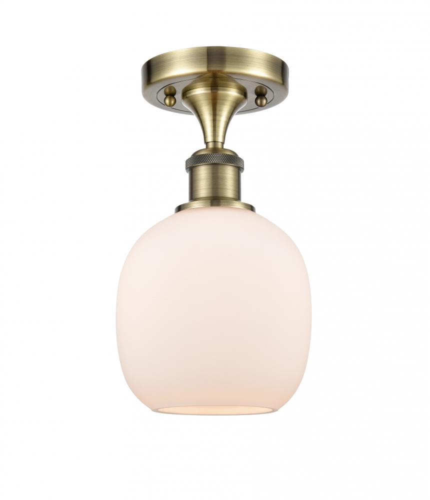 Belfast - 1 Light - 6 inch - Antique Brass - Semi-Flush Mount