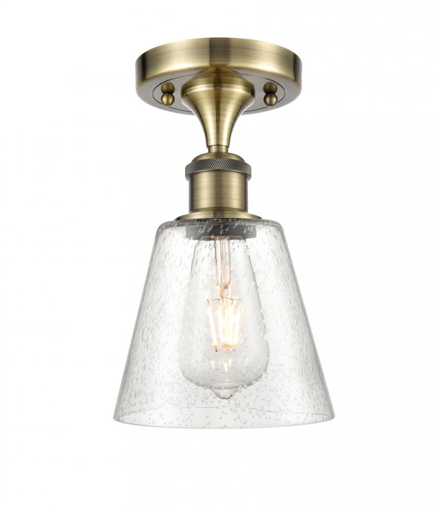 Caton - 1 Light - 5 inch - Antique Brass - Semi-Flush Mount
