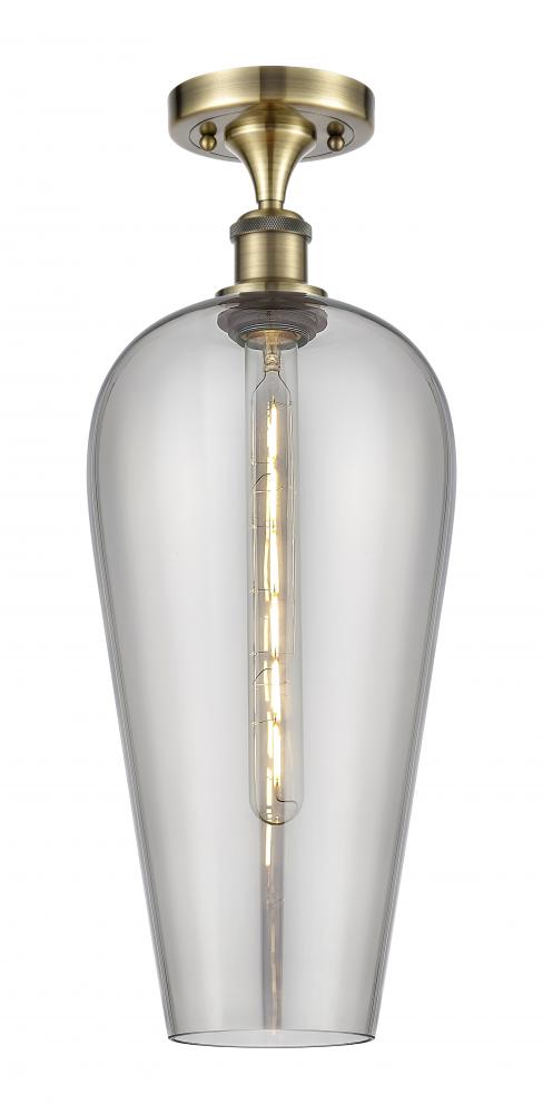 Chelsea - 1 Light - 8 inch - Antique Brass - Semi-Flush Mount