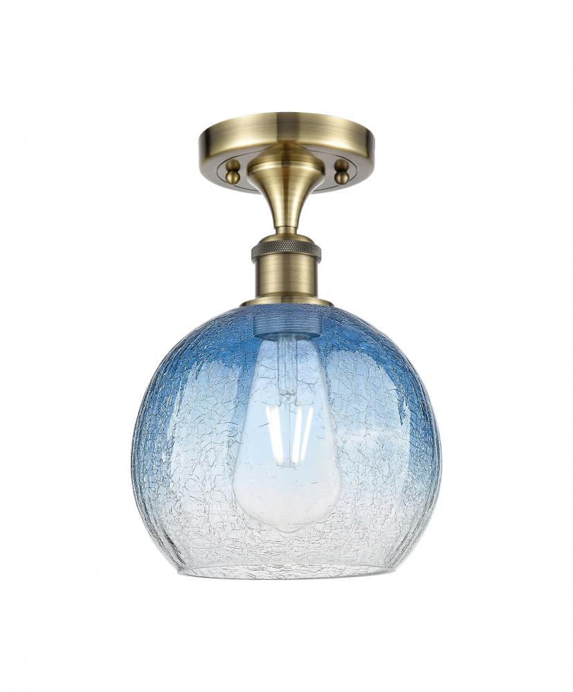 Brookhaven Globe - 1 Light - 8 inch - Antique Brass - Semi-Flush Mount