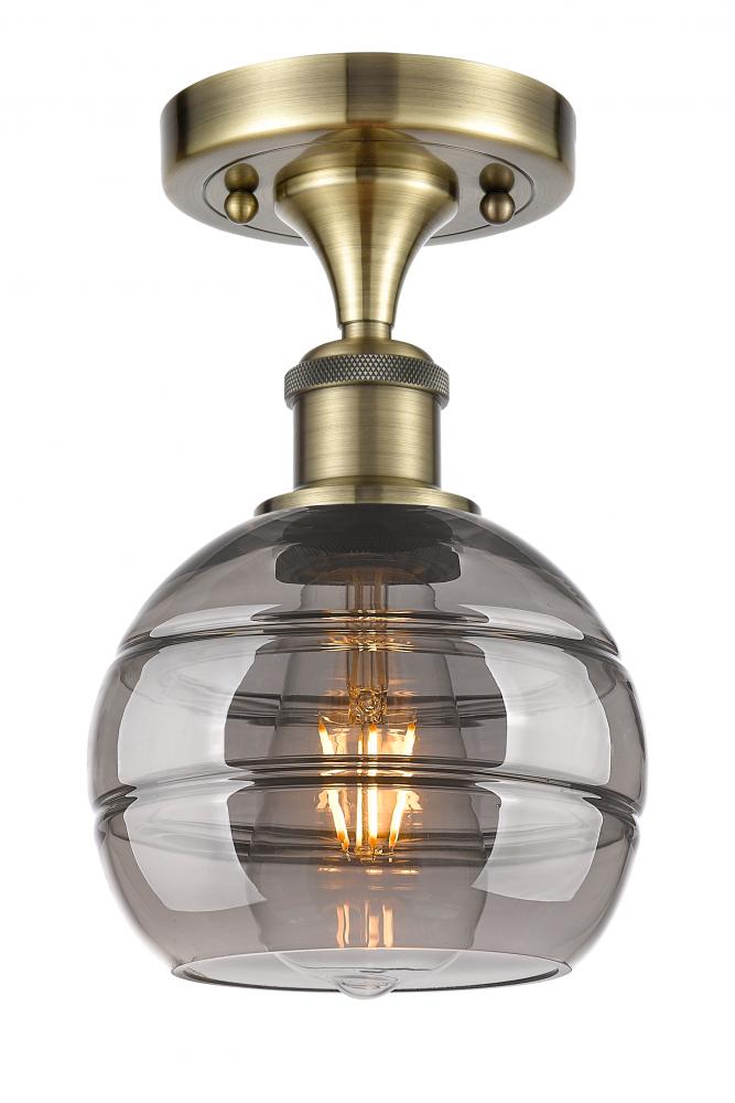 Rochester - 1 Light - 6 inch - Antique Brass - Semi-Flush Mount