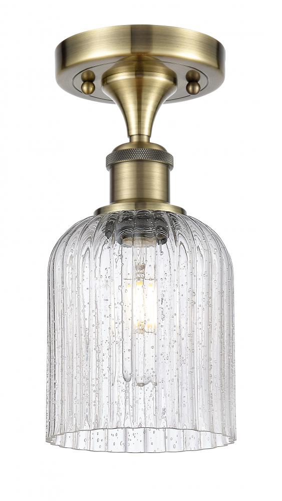 Bridal Veil - 1 Light - 5 inch - Antique Brass - Semi-Flush Mount