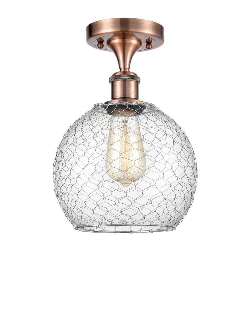 Farmhouse Chicken Wire 1 Light Semi-Flush Mount