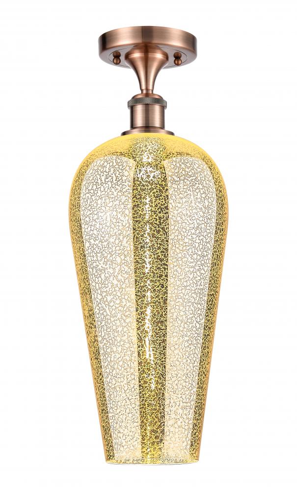 Chelsea - 1 Light - 8 inch - Antique Copper - Semi-Flush Mount