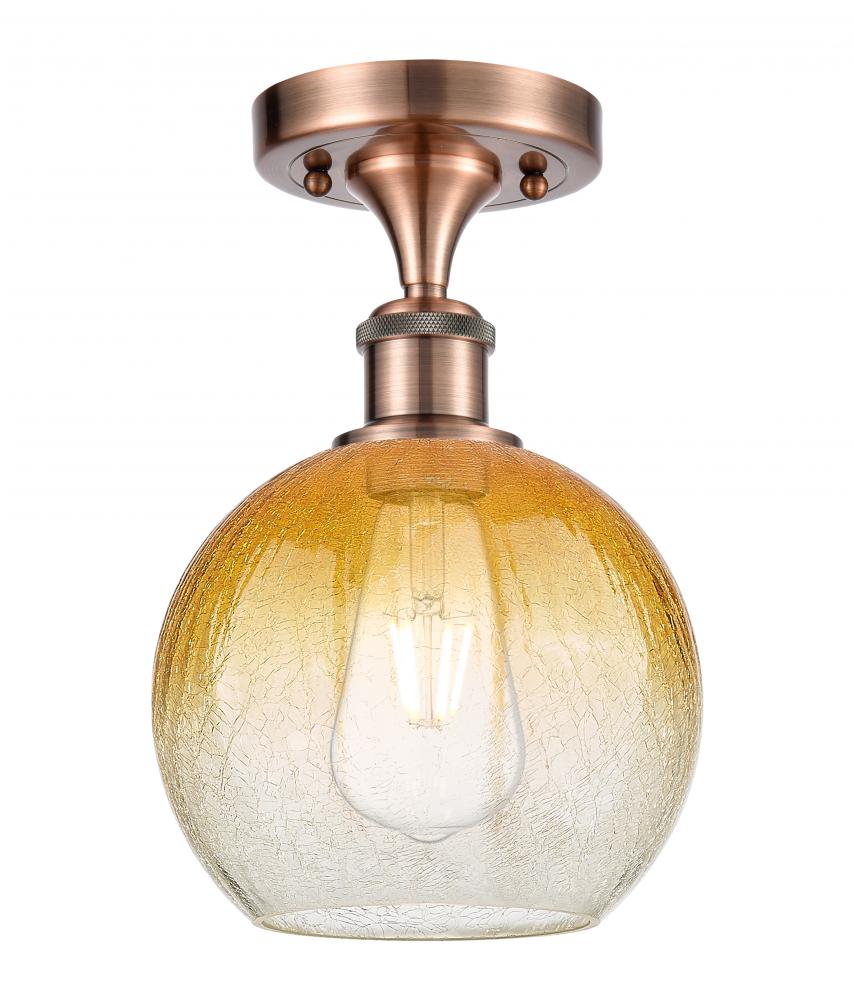 Brookhaven Globe - 1 Light - 8 inch - Antique Copper - Semi-Flush Mount