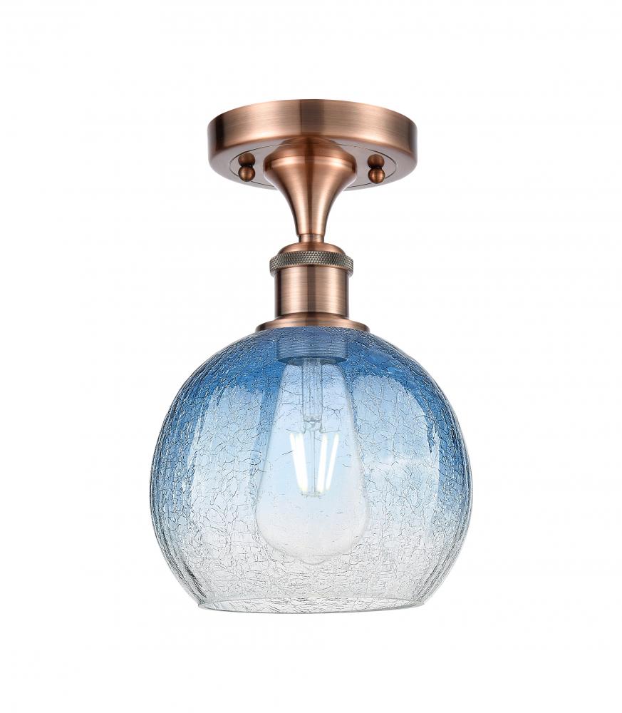 Brookhaven Globe - 1 Light - 8 inch - Antique Copper - Semi-Flush Mount