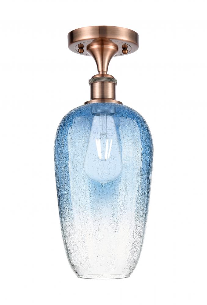 Brookhaven Flute - 1 Light - 7 inch - Antique Copper - Semi-Flush Mount