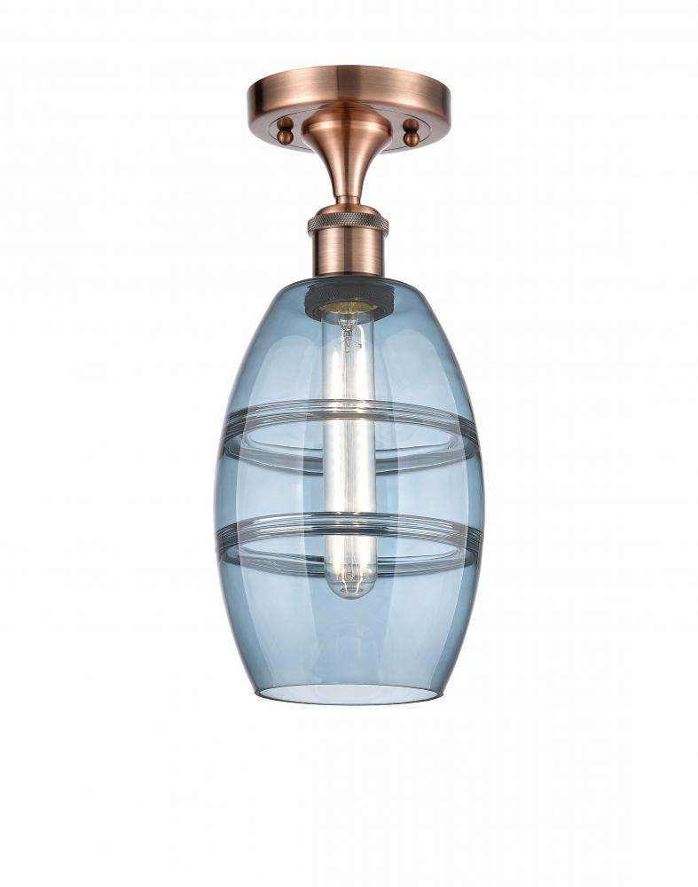 Vaz - 1 Light - 6 inch - Antique Copper - Semi-Flush Mount