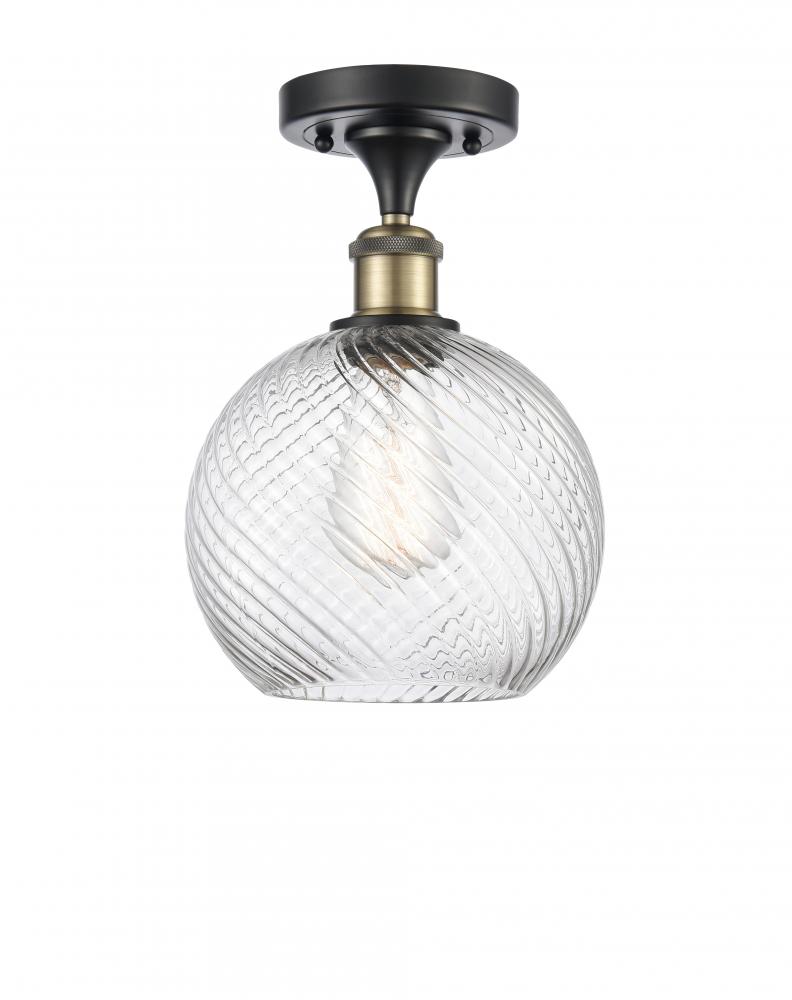 Twisted Swirl 1 Light Semi-Flush Mount part of the Ballston Collection