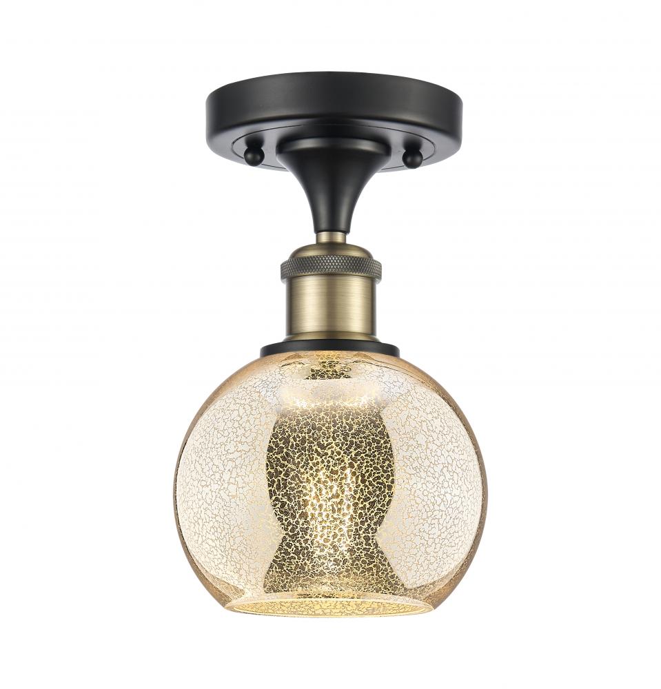 Athens - 1 Light - 6 inch - Black Antique Brass - Semi-Flush Mount