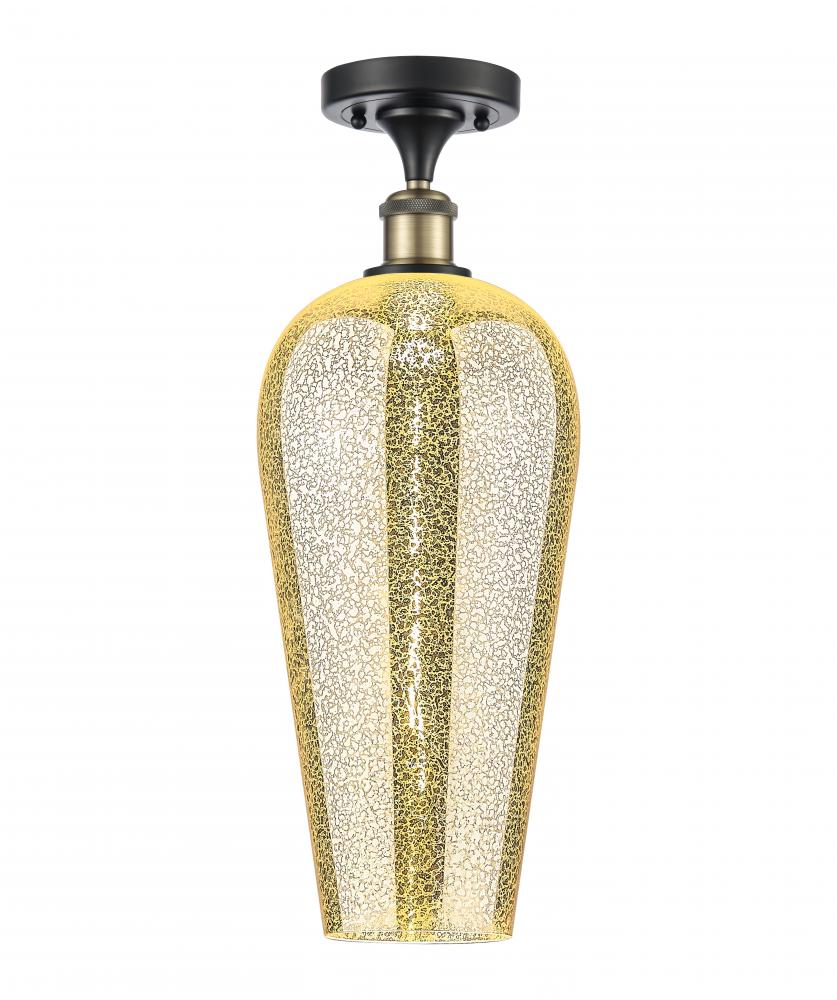 Chelsea - 1 Light - 8 inch - Black Antique Brass - Semi-Flush Mount