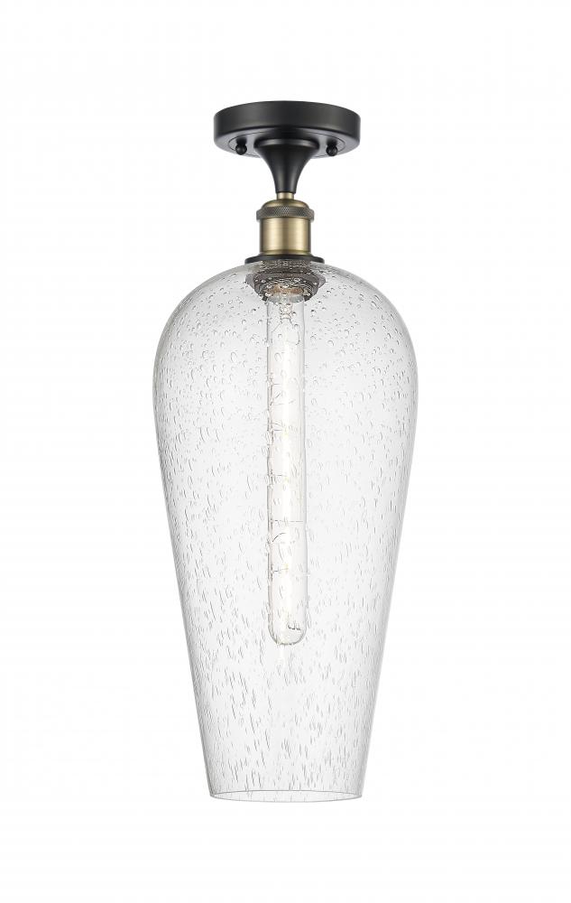 Chelsea - 1 Light - 8 inch - Black Antique Brass - Semi-Flush Mount