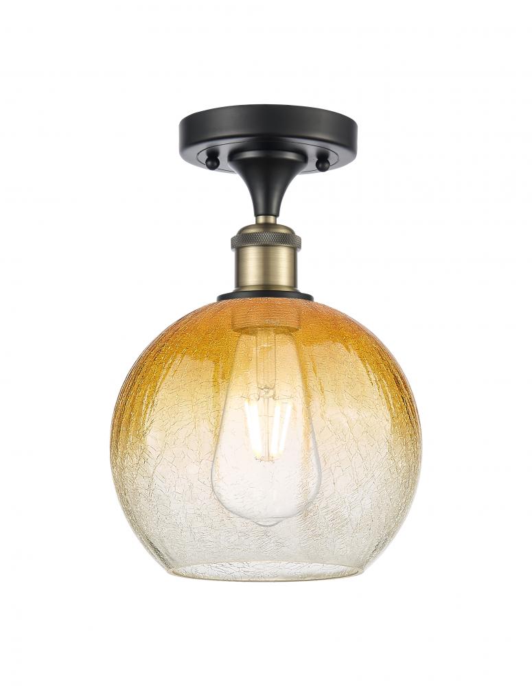 Brookhaven Globe - 1 Light - 8 inch - Black Antique Brass - Semi-Flush Mount