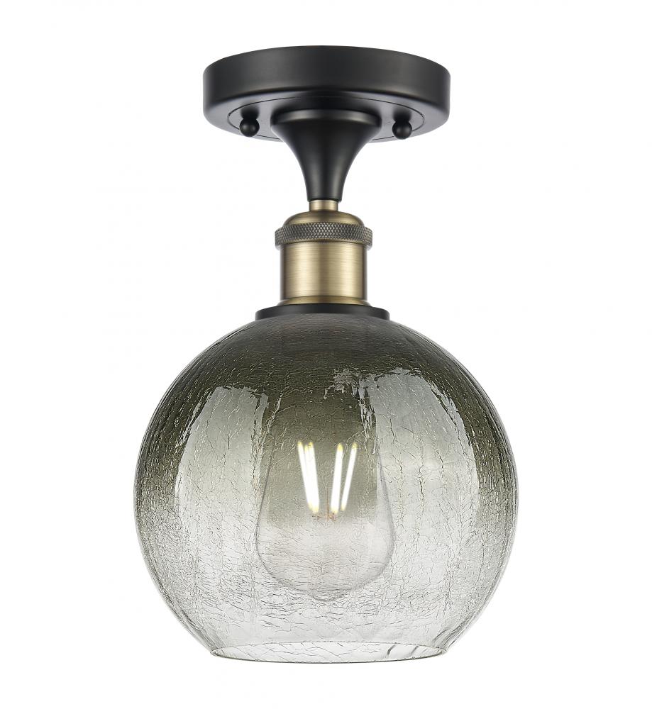 Brookhaven Globe - 1 Light - 8 inch - Black Antique Brass - Semi-Flush Mount
