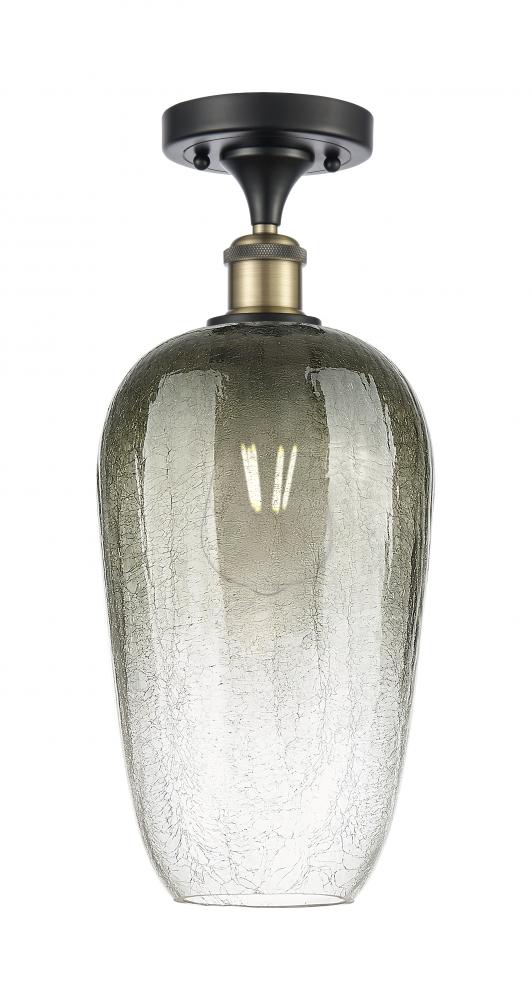 Brookhaven Flute - 1 Light - 7 inch - Black Antique Brass - Semi-Flush Mount