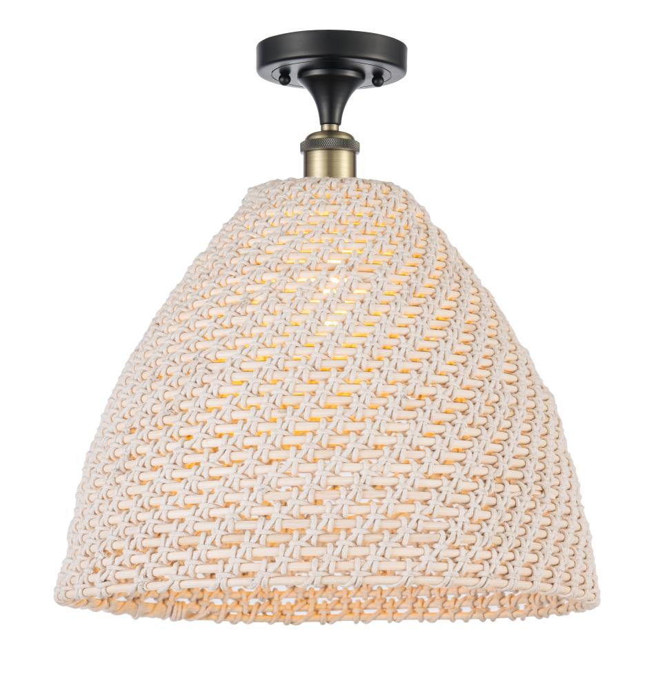 Bristol Natural - 1 Light - 6 inch - Black Antique Brass - Semi-Flush Mount