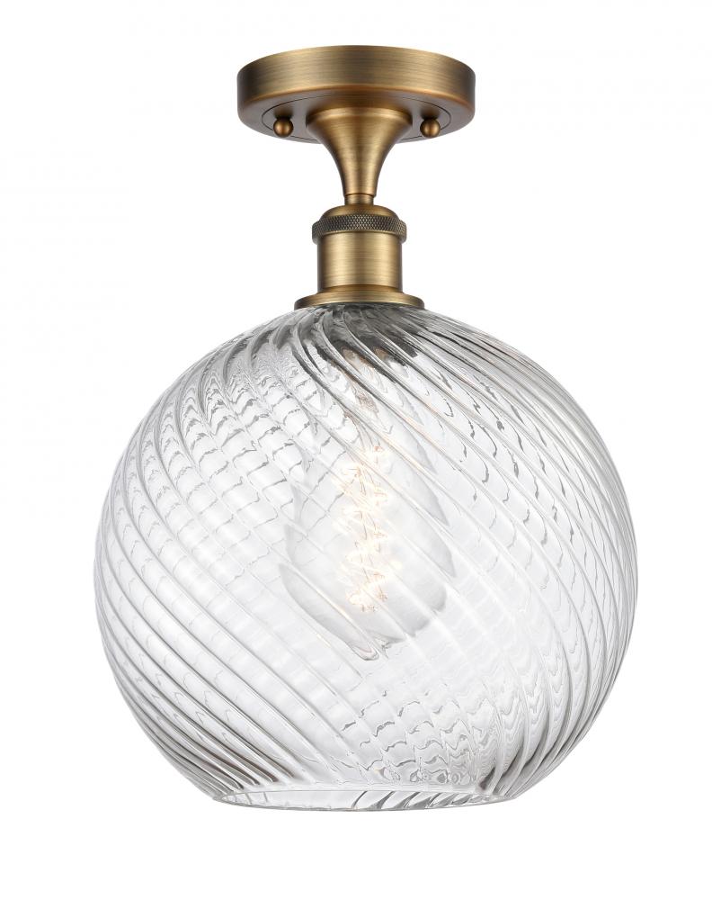 Large Twisted Swirl 1 Light Semi-Flush Mount