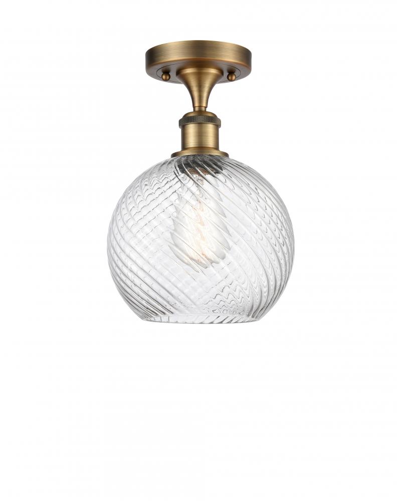 Small Twisted Swirl 1 Light Semi-Flush Mount part of the Ballston Collection
